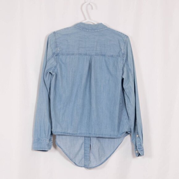 MADEWELL Denim Tie-Front Shirt In Hillford Wash Size M - Picture 7 of 9